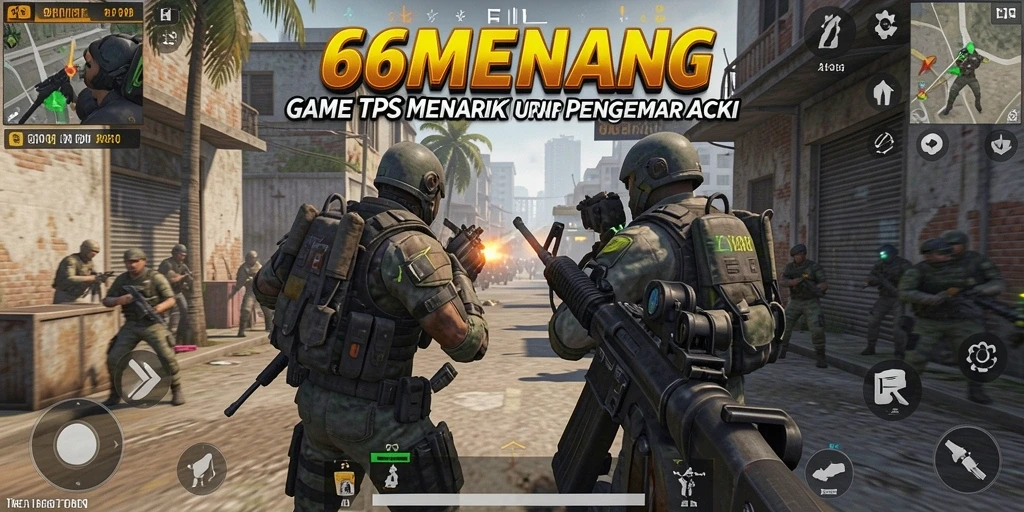 Screenshot menunjukkan momen seru di medan perang 66MENANG.