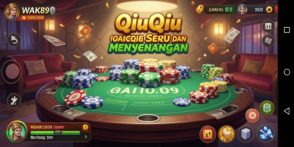 Screenshot gameplay WAK89 menampilkan suasana permainan QiuQiu yang seru.
